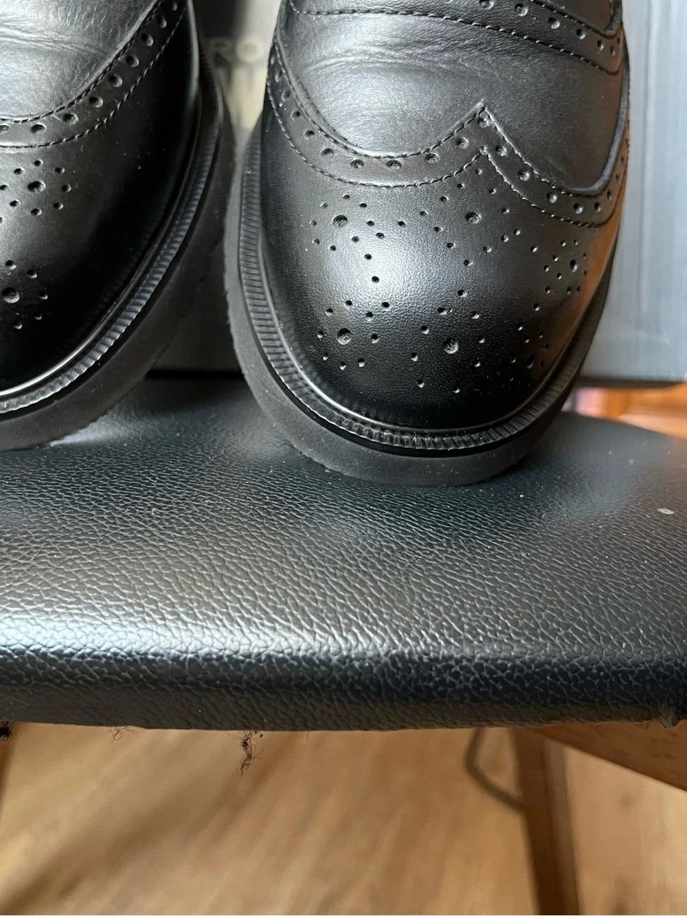 STEEL TOE Rockport Works Dressports Black Wingtip Safety Shoes 10.5 W excellent
